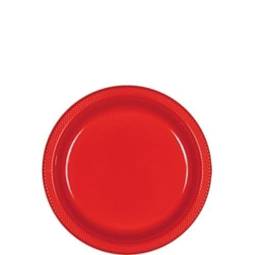 Apple Red Plastic Plates  - 17.7cm  20 per pack.