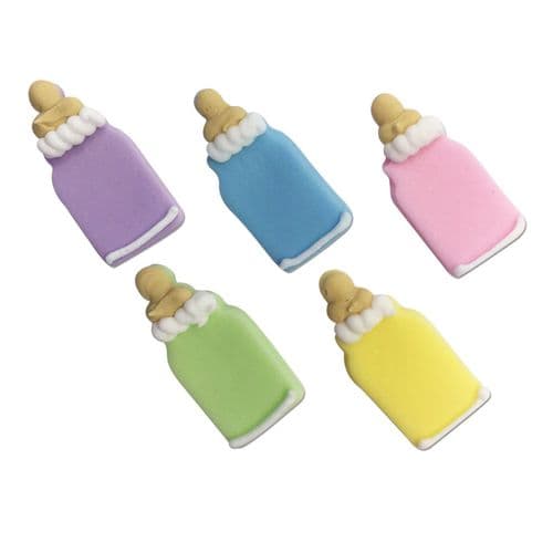 Baby Bottles Sugarcraft Toppers Pastel Mix