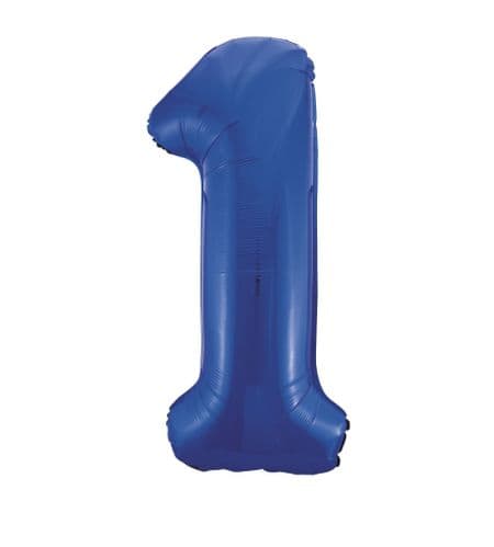 Blue Glitz Number 1 Foil Balloon 34"