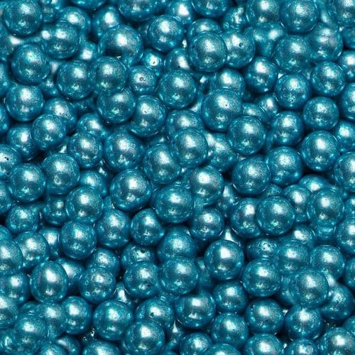 Blue Metallic Sugared Balls  - 4mm - in box of 1kg