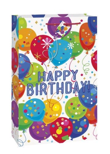 Bright Balloons/Dots Happy Birthday Giftbag-Xjmbo