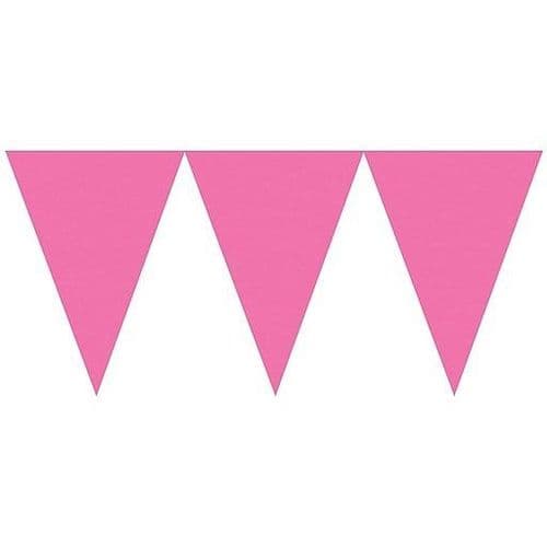 Bright Pink Paper Pennant Banners 4.5m