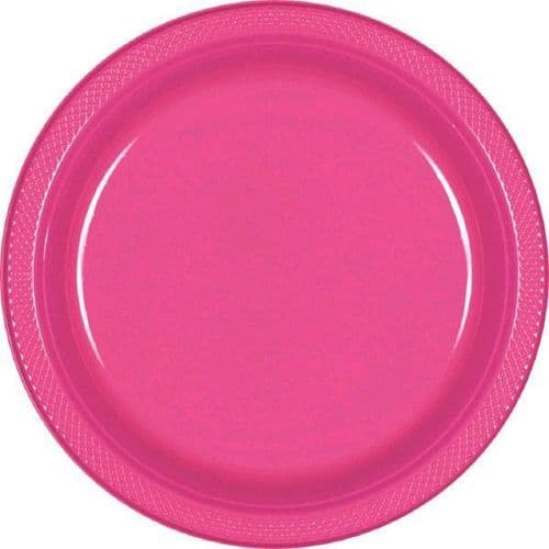 Bright Pink Plastic Plate 17.7cm 20 per pack.