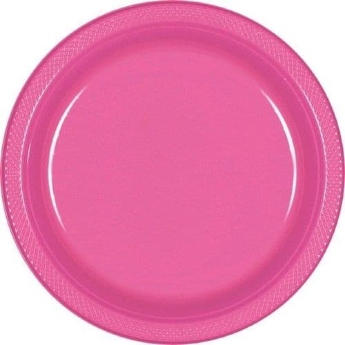 Bright Pink Plastic Plates 23cm  20 per pack.