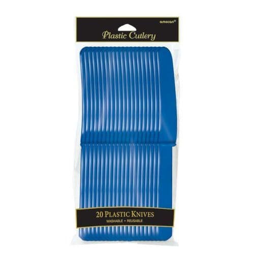 Bright Royal Blue Plastic Knives 20 per pack.
