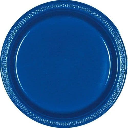 Bright Royal Blue Plastic Plates 18cm  20 per pack.