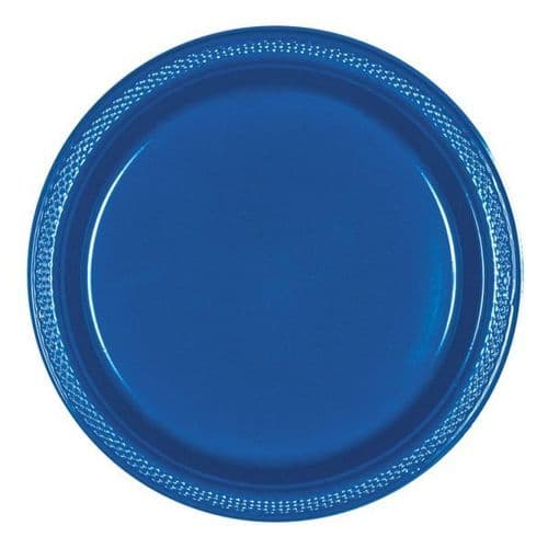Bright Royal Blue Plastic Plates 23cm  20 per pack.