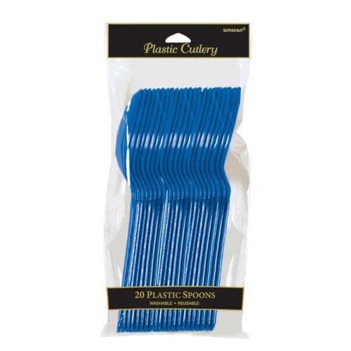 Bright Royal Blue Plastic Spoons 20 per pack.