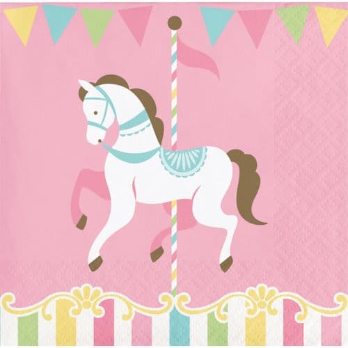 Carousel Baby Shower 16 x 2ply Beverage Napkins