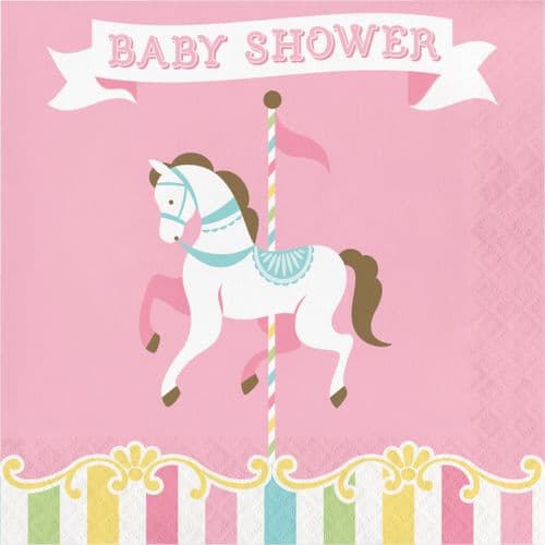 Carousel Baby Shower 16 x 2ply Luncheon Napkins