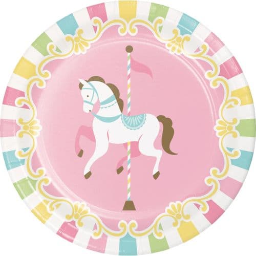 Carousel Baby Shower 8 x 7" Lunch Plates