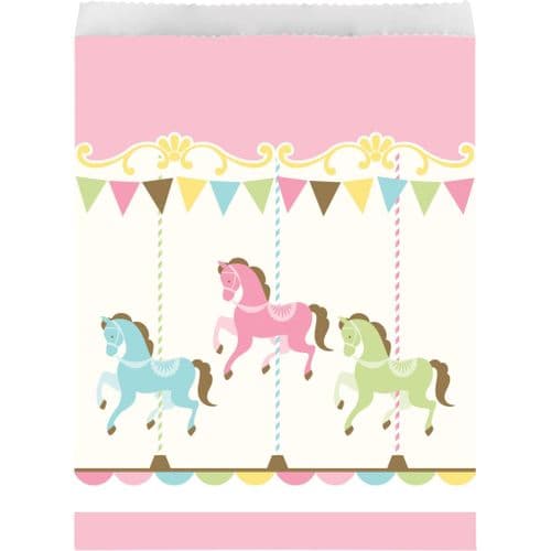 Carousel Baby Shower large Paper Treat Bags 10's