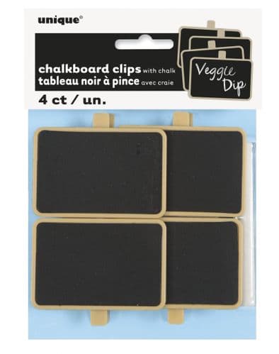 Chalkboard Food Sign Clips with Chalk 4pc