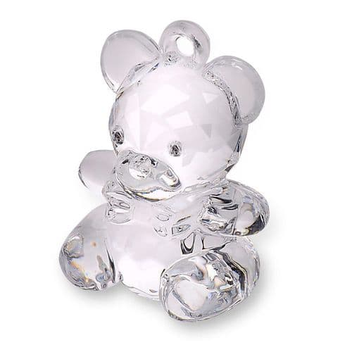 Clear Acrylic Teddy Bear - height 45mm - 6  in pack