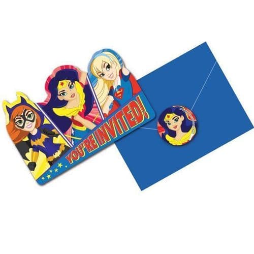 DC Super Hero Girls Invitations & Envelopes 8's
