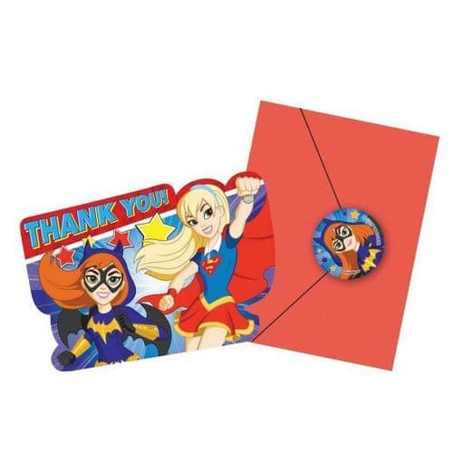 DC Super Hero Girls Thank You Cards & Envelopes 8's