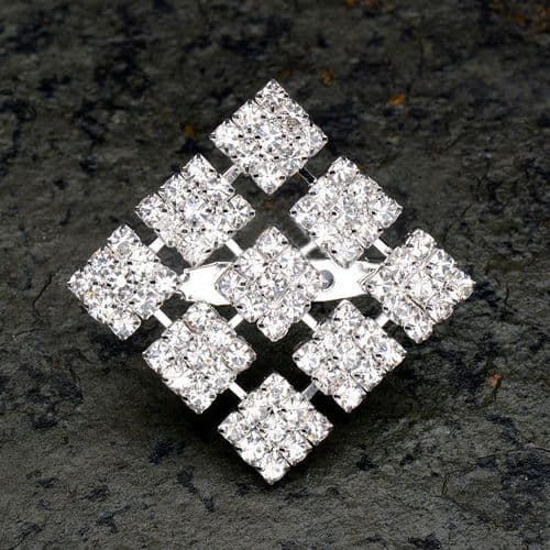 Diamante  Squares Brooch