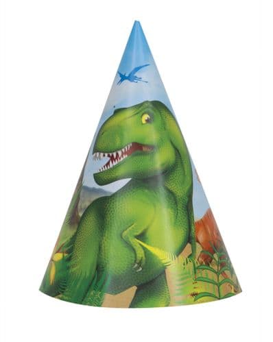 Dinosaur Party Hats 8's
