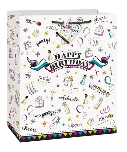 Doodle Happy Birthday Giftbag-Large