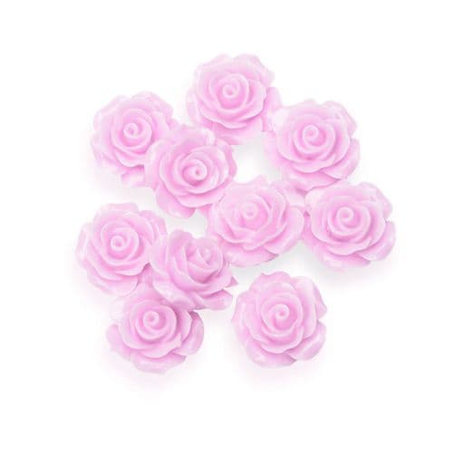 Dusky Pink Resin Rose Flower - 20mm (10) - 6 packs