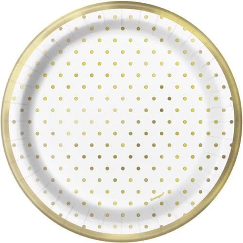 Elegant Gold Dots 7" Plates 8's
