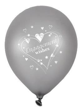 Engagement Wishes Latex Balloons Pearlescent 2 Sided Print 6 x 12" per pack