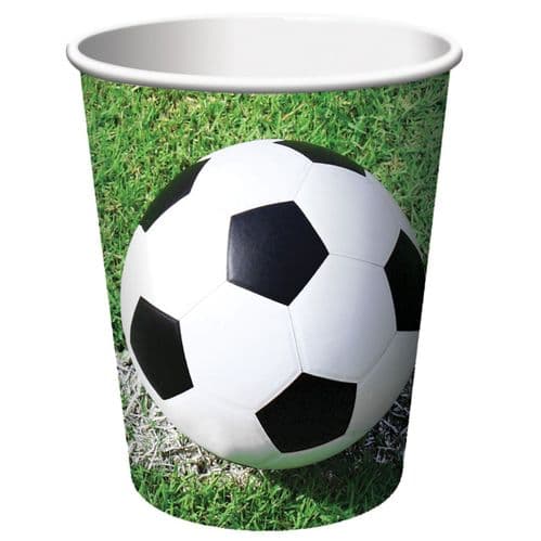 Football 8 x 256ml Paper Cups