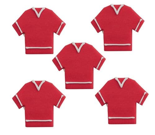 Football Shirt Sugarcraft Toppers Red