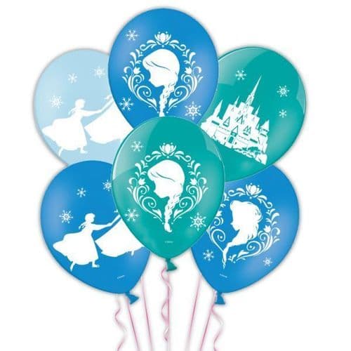 Frozen 4 Sided Colour Printed Latex Balloons 11"/27.5cm 6's