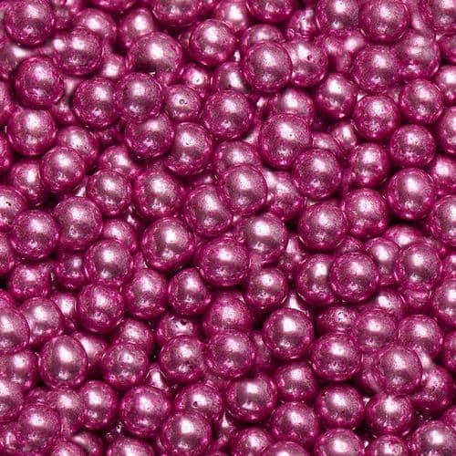 Fuchsia Metallic Sugared Balls - 4mm - in box of 1kg
