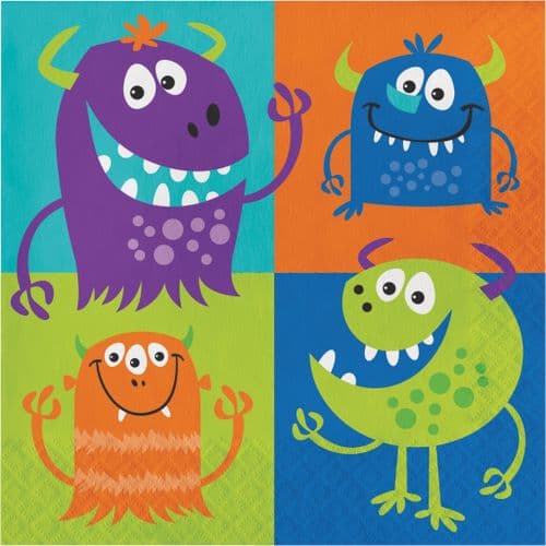 Fun Monsters Lunch Napkins 2 ply 16's
