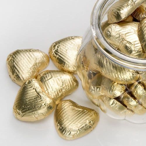 Gold Foiled Chocolate Hearts - box of 200