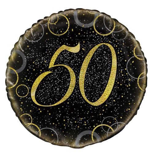 Gold Glitz Prism Happy 50th Birthday Foil Balloon