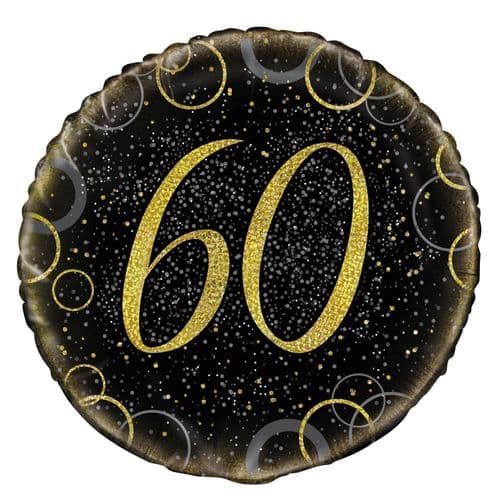 Gold Glitz Prism Happy 60th Birthday Foil Balloon
