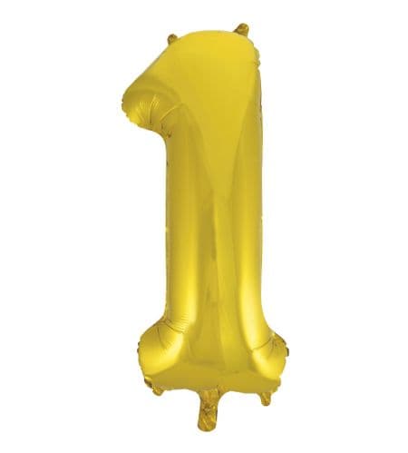 Gold Number 1 Foil  Balloon 34"