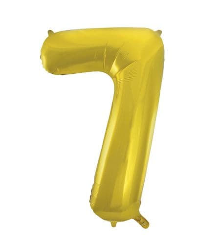 Gold Number 7 Foil  Balloon 34"