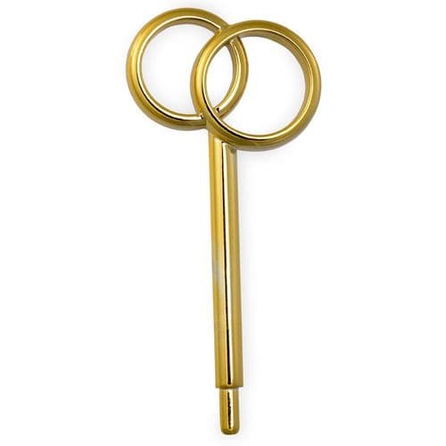 Gold Plastic Double Rings on Stem Large - pack of 10