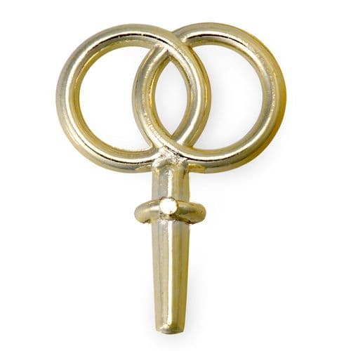 Gold Plastic Double Rings on Stem Small - pack of 25