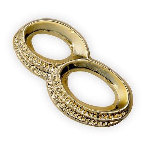 Gold Plastic Oval Double Rings / Flat - pack of 10