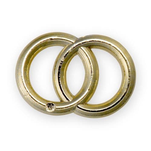 Gold Plastic Round Double Rings / Flat - pack of 10