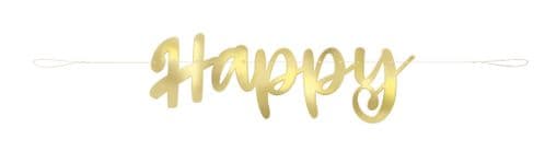 Gold Script Foil Happy Anniversary Banner