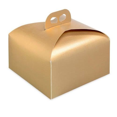 Gold Silk Square Box with Handle - pack of 10