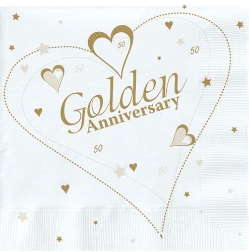 Golden Anniversary Lunch Napkins 2 ply 18/'s