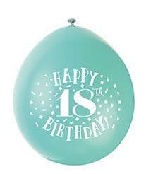 Happy 18th Birthday air-fill Latex Balloons 10 x 9" assorted colours