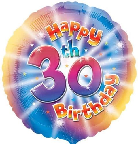 Happy 30th Birthday Circle Foil Balloon