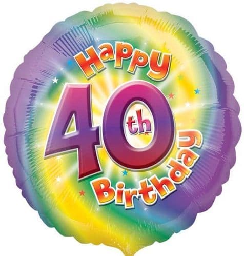 Happy 40th Birthday Circle Foil Balloon