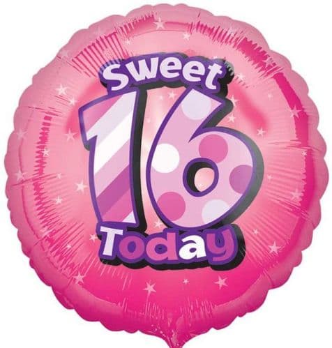 Happy Sweet 16th Birthday Circle Foil Balloon