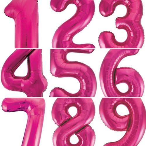 Helium Filled Pink Jumbo Numbers