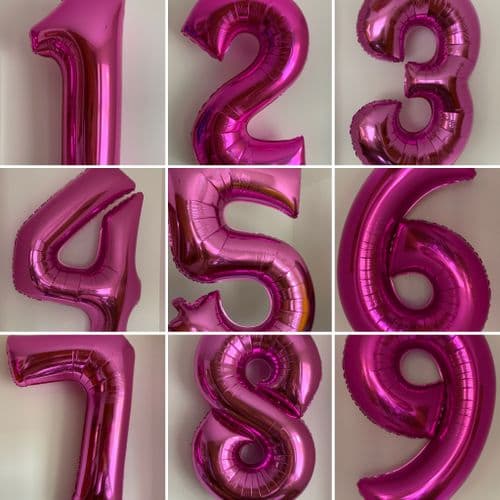 Helium Filled Pink Jumbo Numbers
