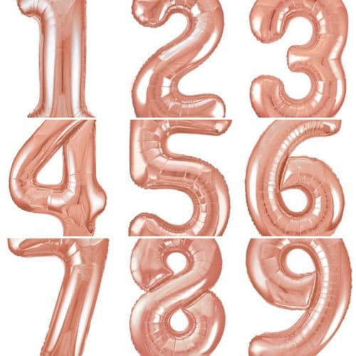 Helium Filled Rose Gold Jumbo Numbers